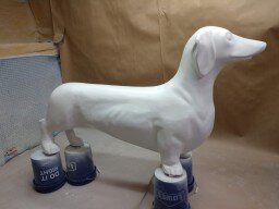 Freshly Painted Fiberglass Dog